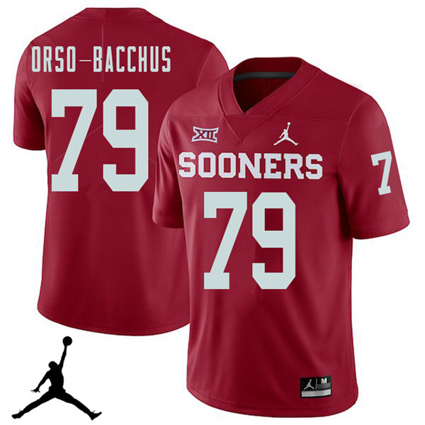 Jordan Brand Men #79 Dwayne Orso-Bacchus Oklahoma Sooners 2018 College Football Jerseys Sale-Crimson - Click Image to Close